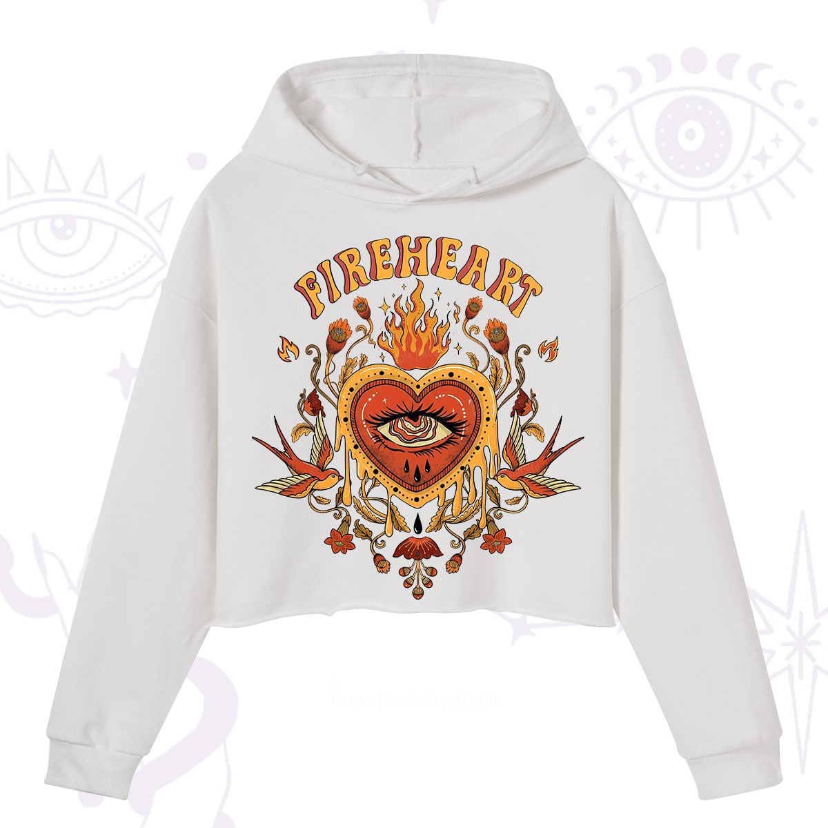 Purplehecate Fireheart Crop Hoodie
