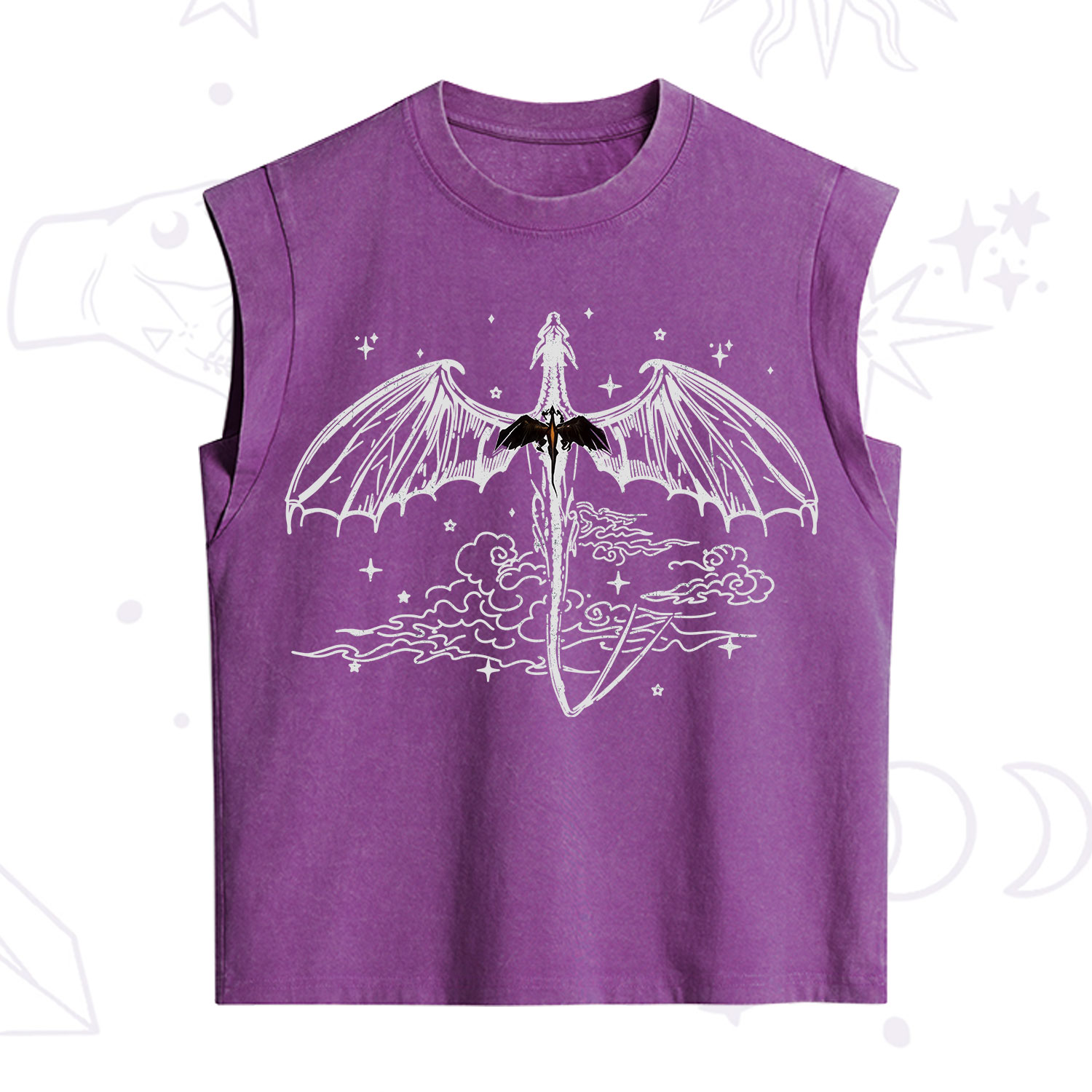 Purplehecate Dragon Rider Celestial Sword Vintage Washed Tank