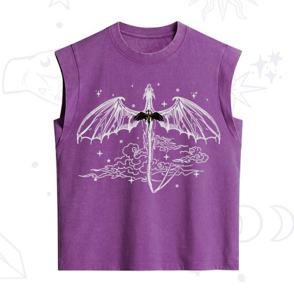 Purplehecate Dragon Rider Celestial Sword Vintage Washed Tank