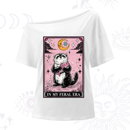 Purplehecate The In My Feral Era Tarot Otter One Shoulder T-Shirt