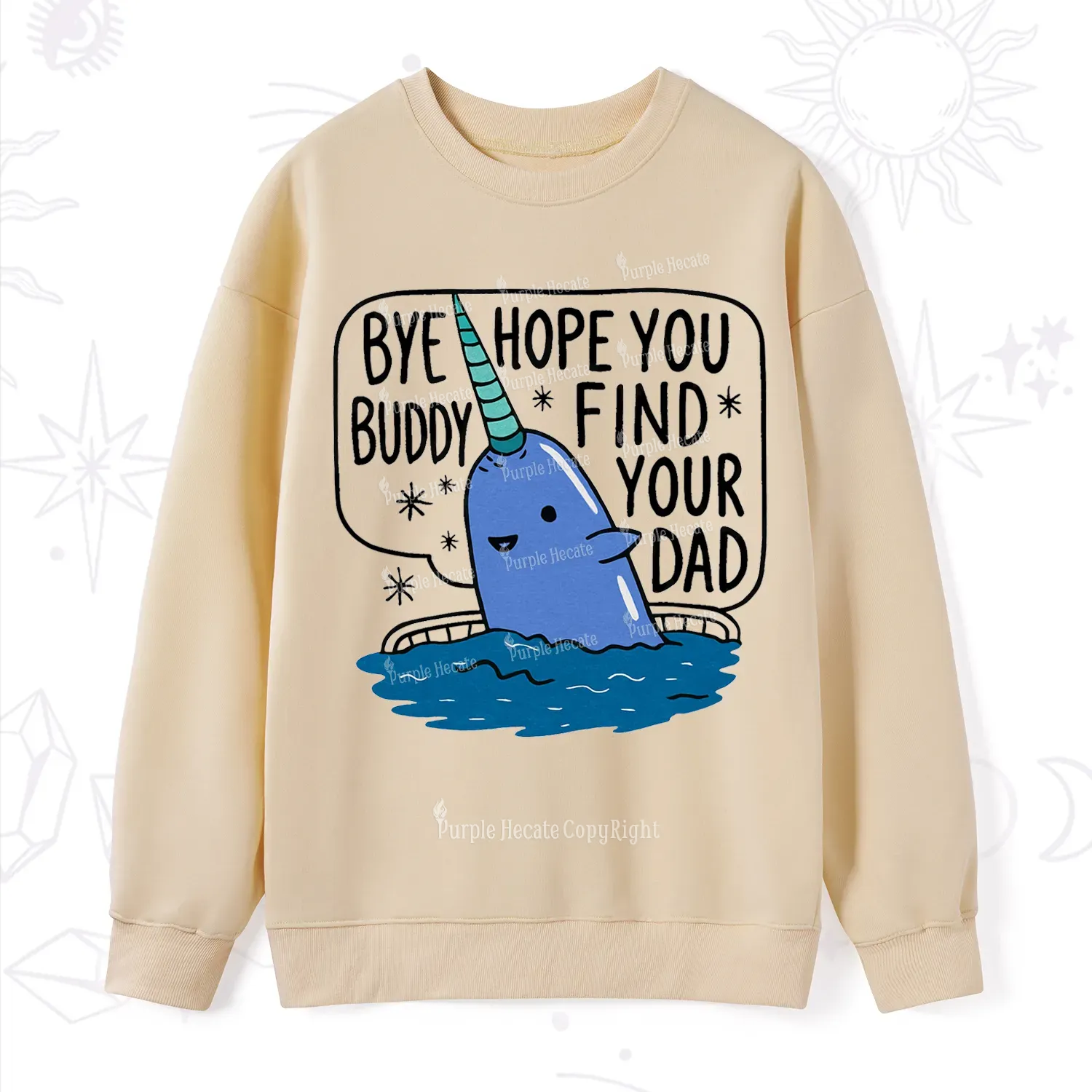 Purplehecate Good Luck Buddy Whale Christmas Sweatshirt