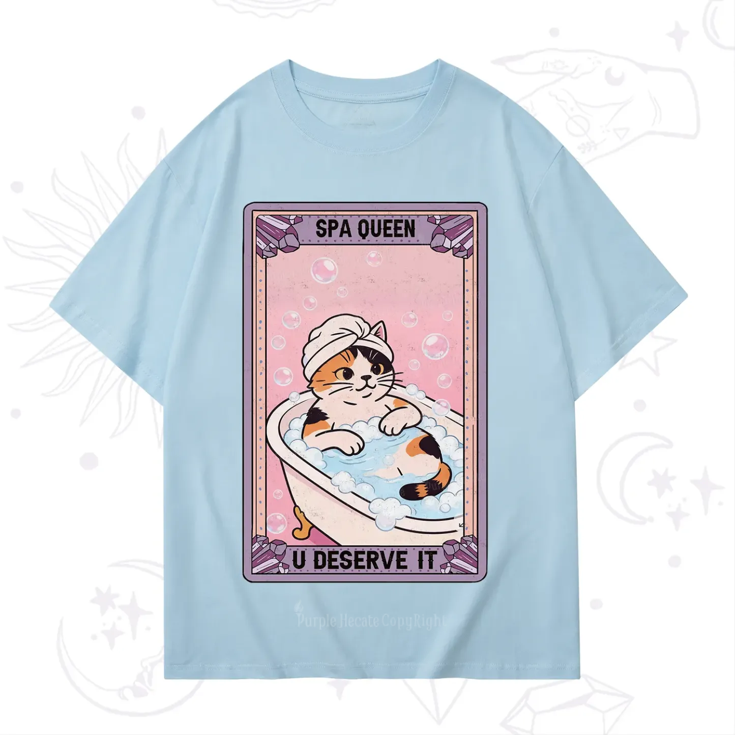 Purplehecate The Spa Queen Cat Tarot T-Shirt
