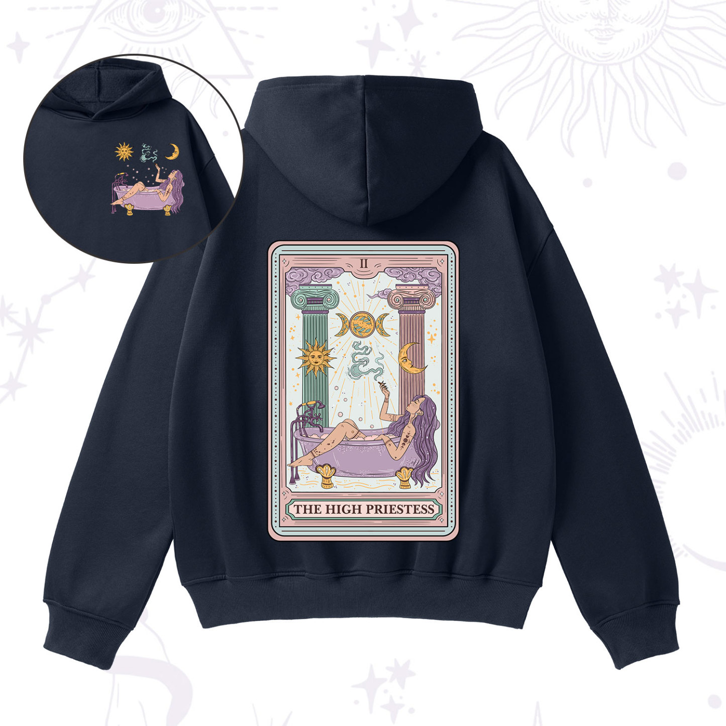 Purplehecate The High Priestess Tarot Fleece Hoodie Suit