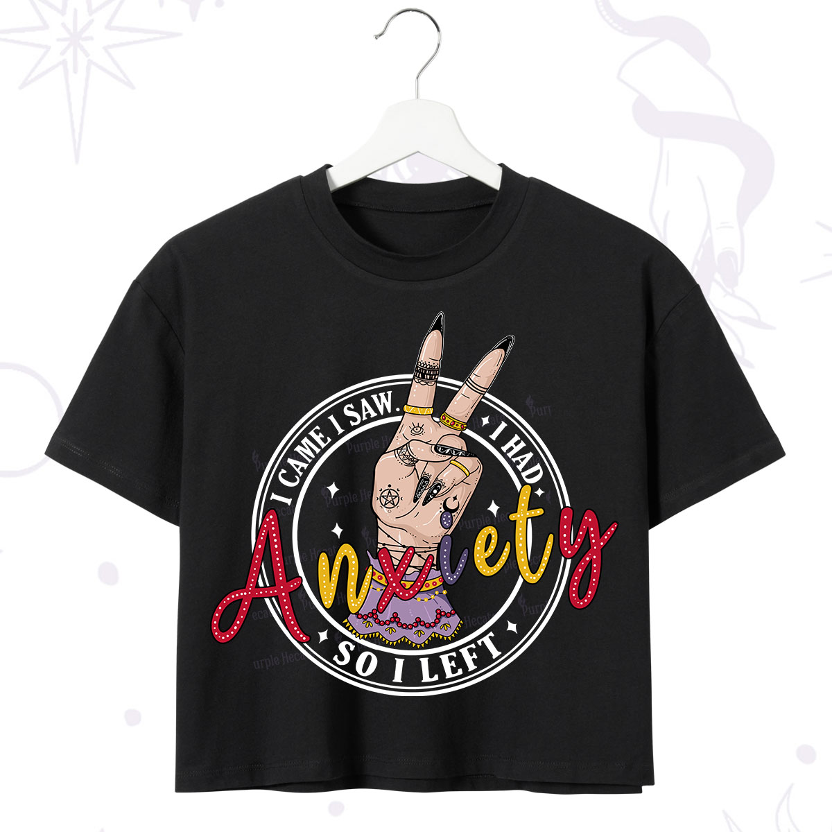 Purplehecate I Had Anxiety So I Left Crop T-Shirt