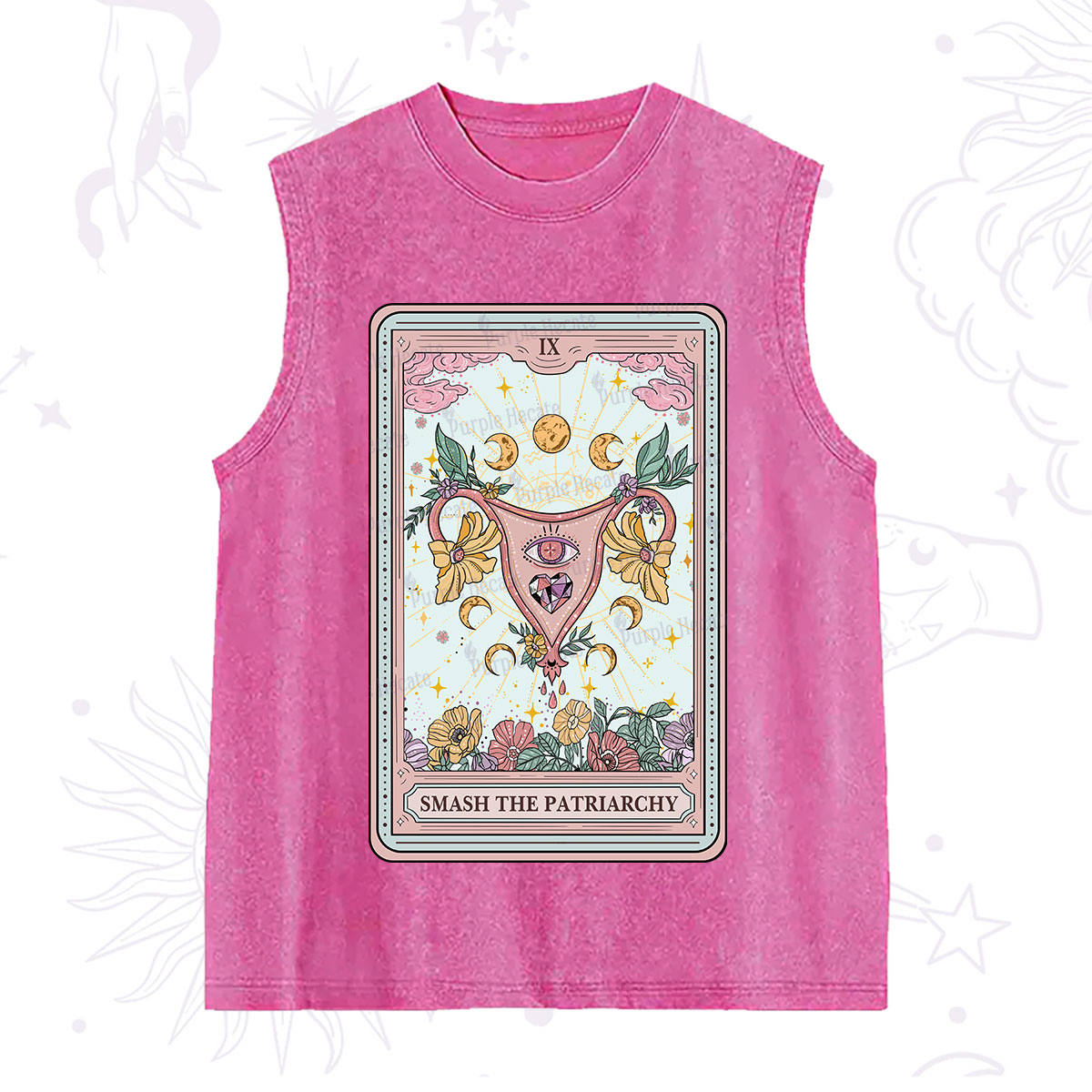 Purplehecate The Smash the Patriarchy Tarot Washed Tank