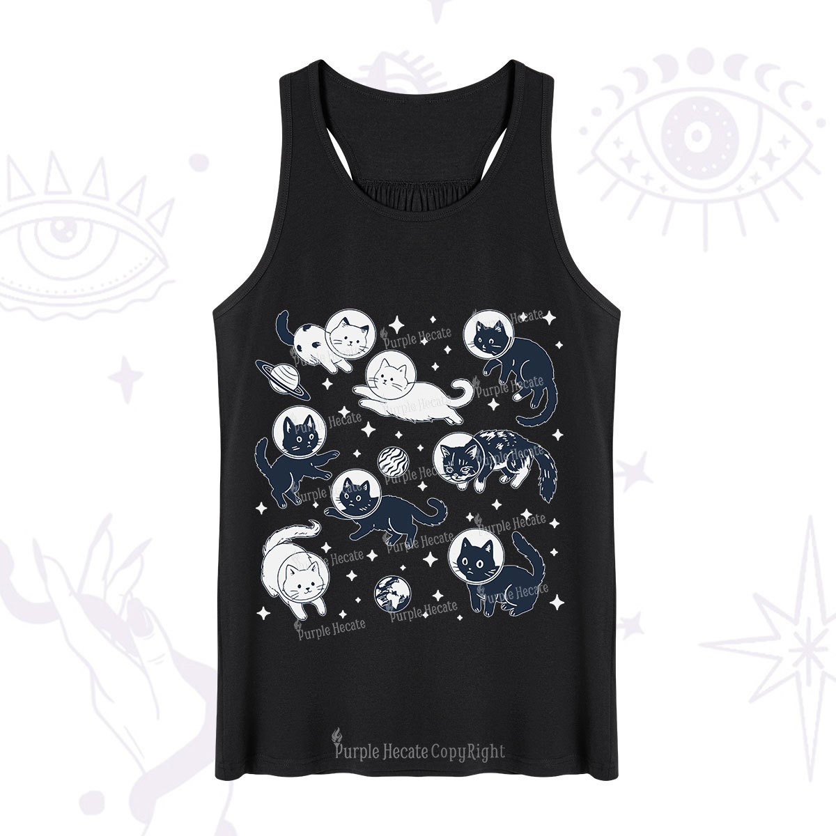 Purplehecate Cats in Space Tank