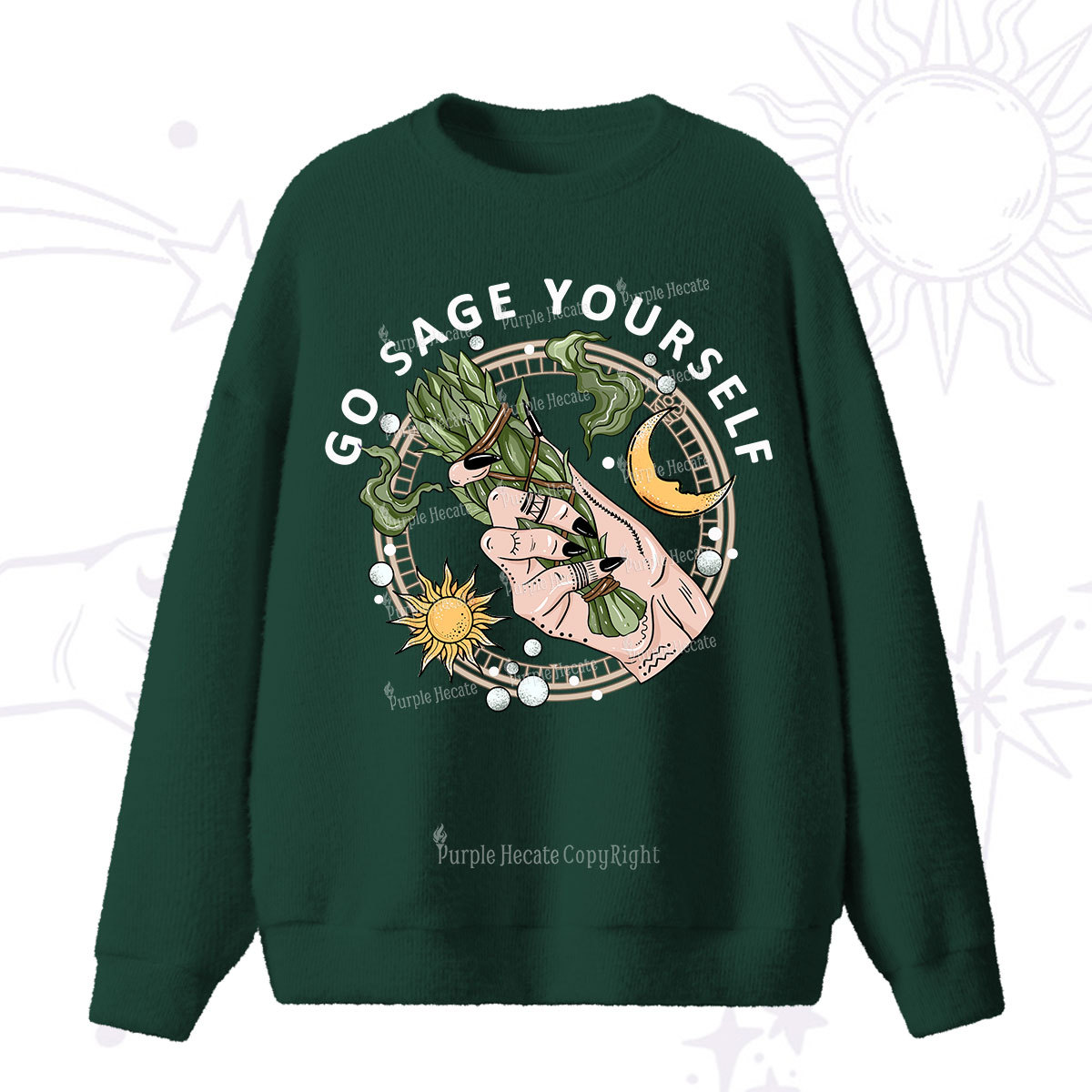 Purplehecate Go Sage Yourself Fuzzy Ugly Sweater