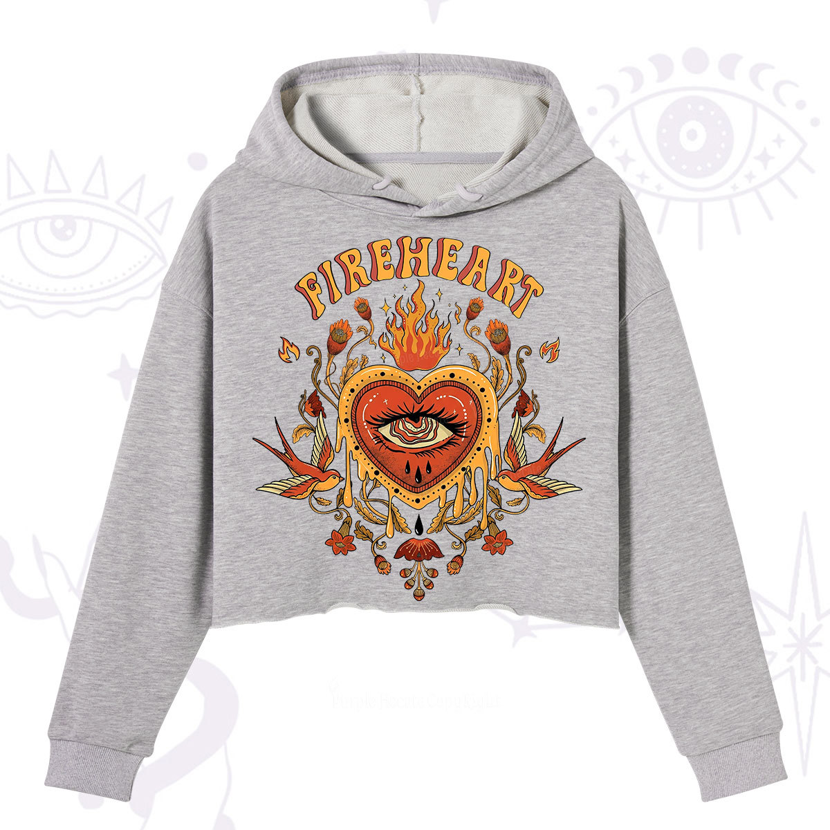 Purplehecate Fireheart Crop Hoodie