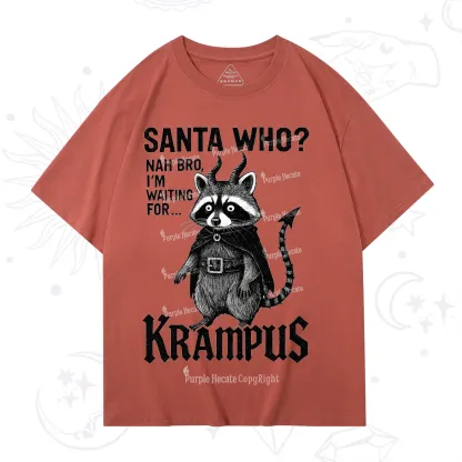Purplehecate Santa Who? Nah Bro I'm Waiting for Krampus Christmas T-Shirt