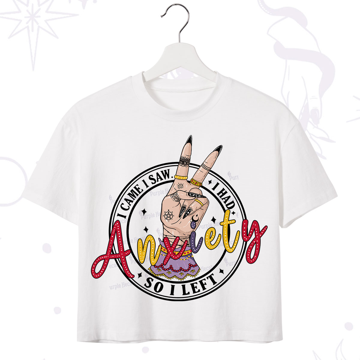 Purplehecate I Had Anxiety So I Left Crop T-Shirt