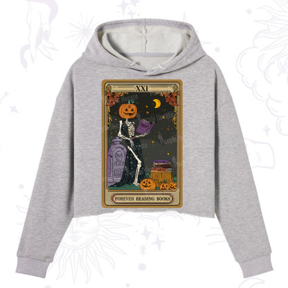 Purplehecate The Forever Reading Books Tarot Halloween Crop Hoodie