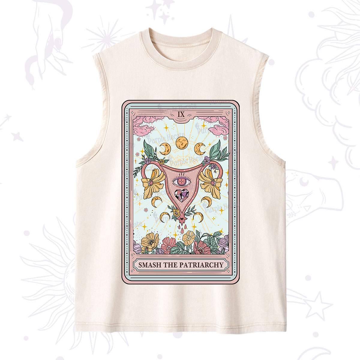 Purplehecate The Smash the Patriarchy Tarot Washed Tank