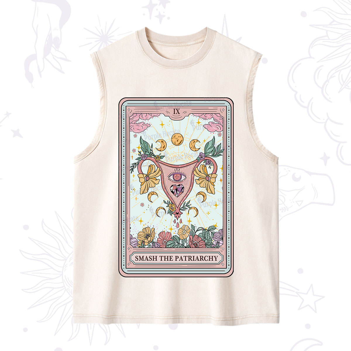 Purplehecate The Smash the Patriarchy Tarot Washed Tank