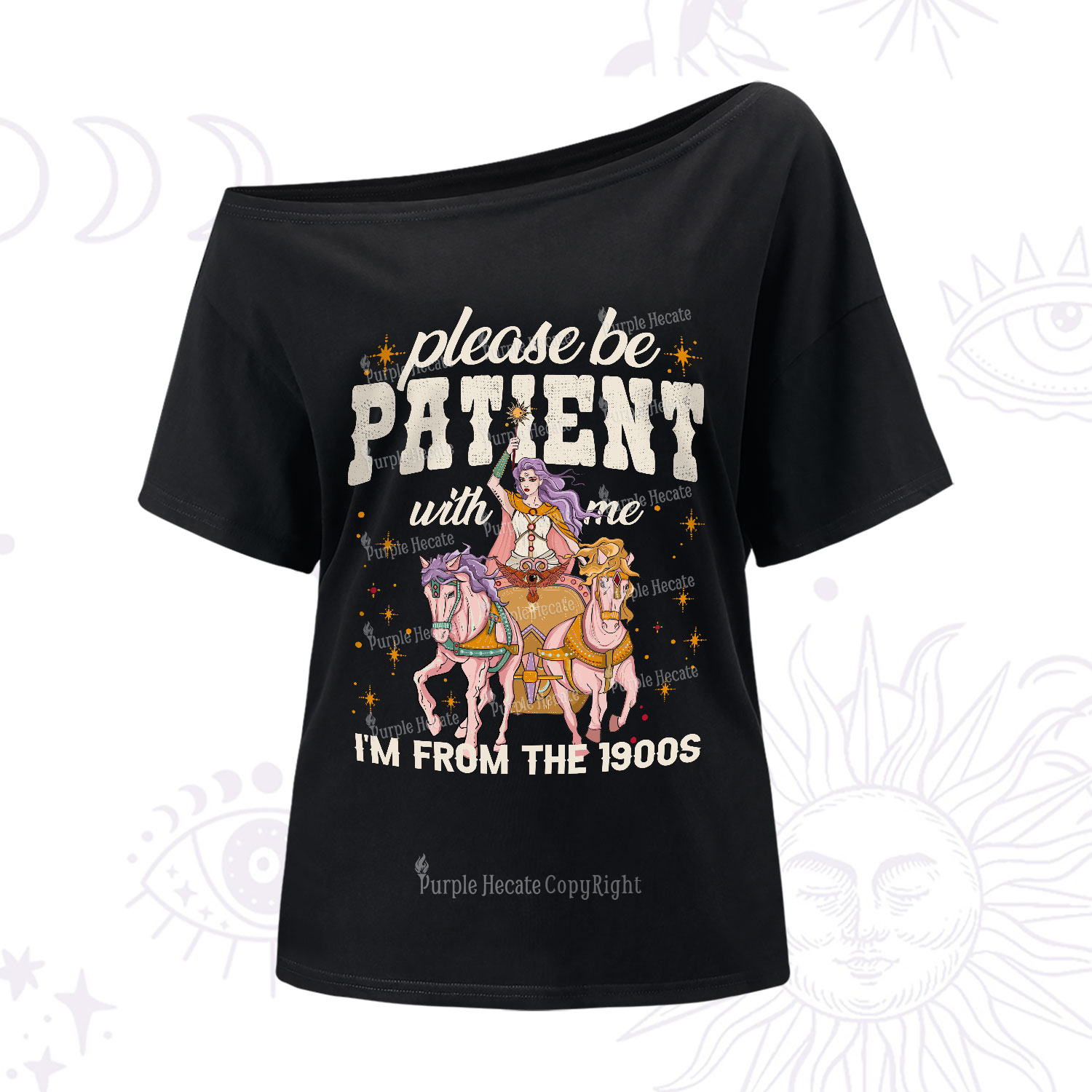 Purplehecate Please Be Patient With Me I'm From The 1900s One-Shoulder T-Shirt