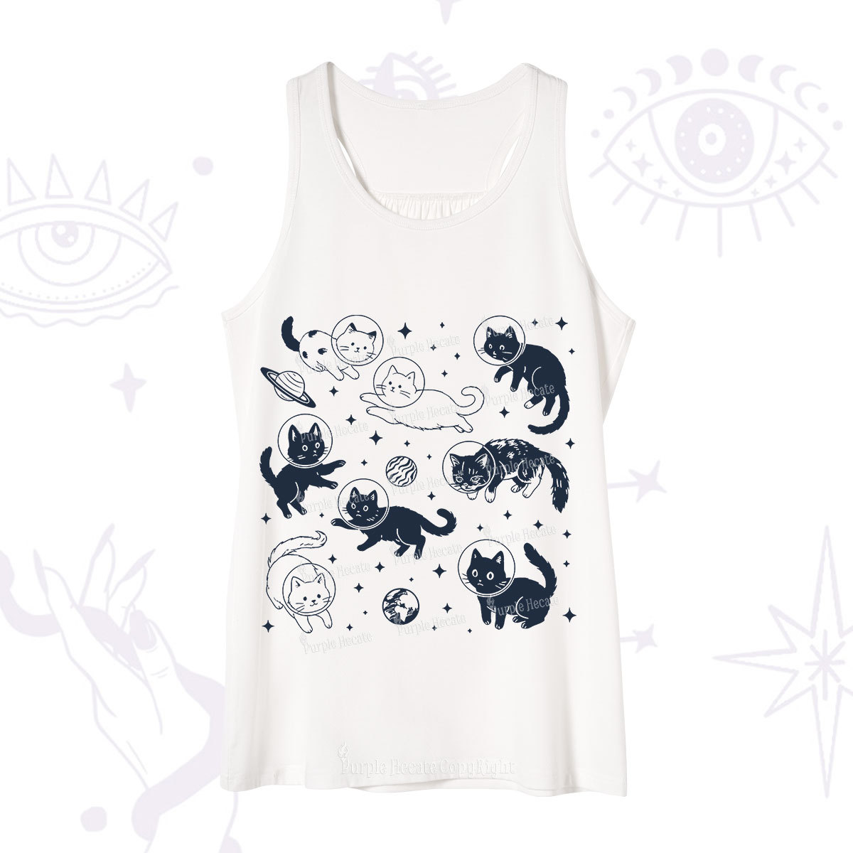 Purplehecate Cats in Space Tank