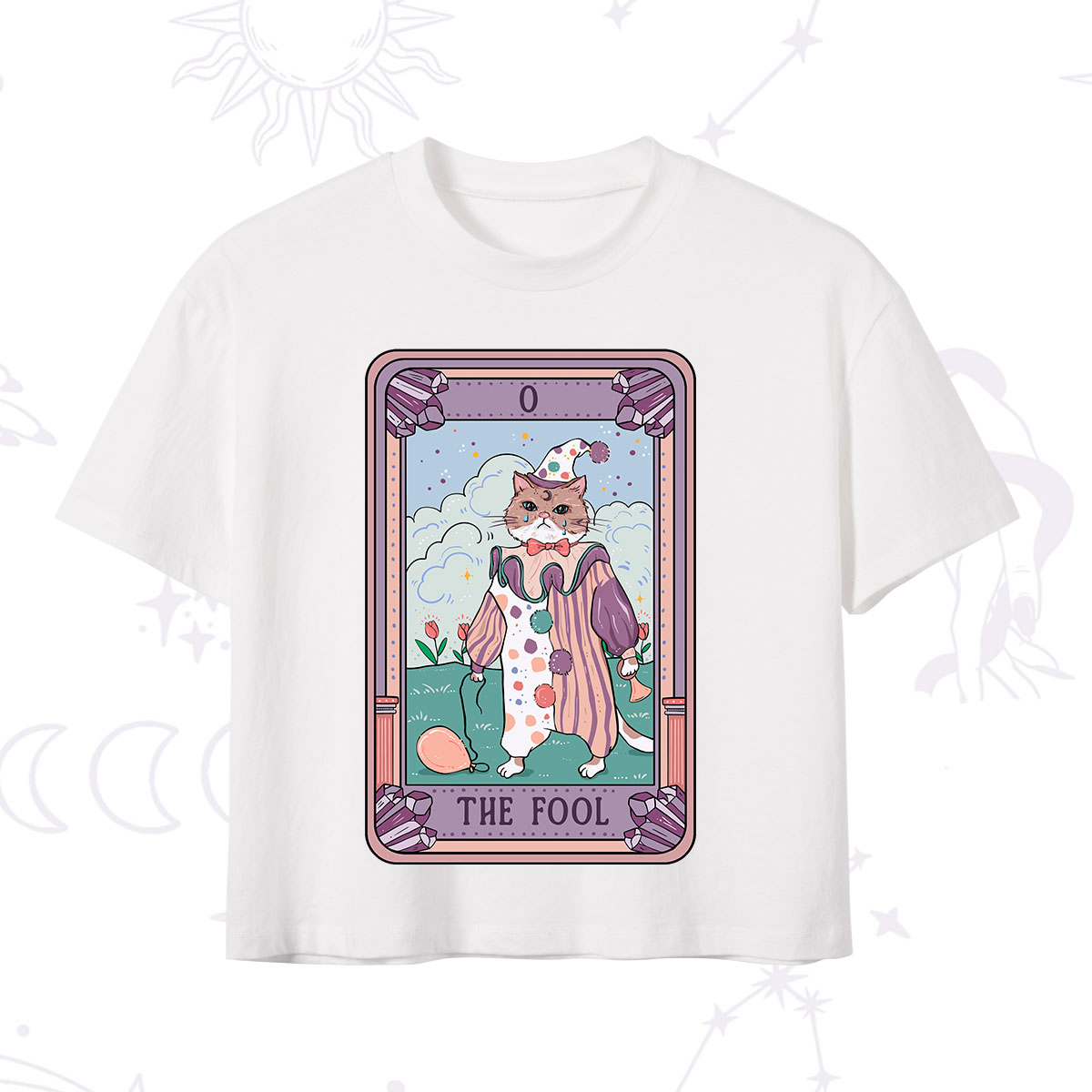 Purplehecate The Fool Cat Tarot Crop T-Shirt