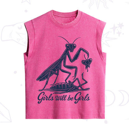 Purplehecate Girls Will Be Girls Praying Mantis Vintage Washed Tank
