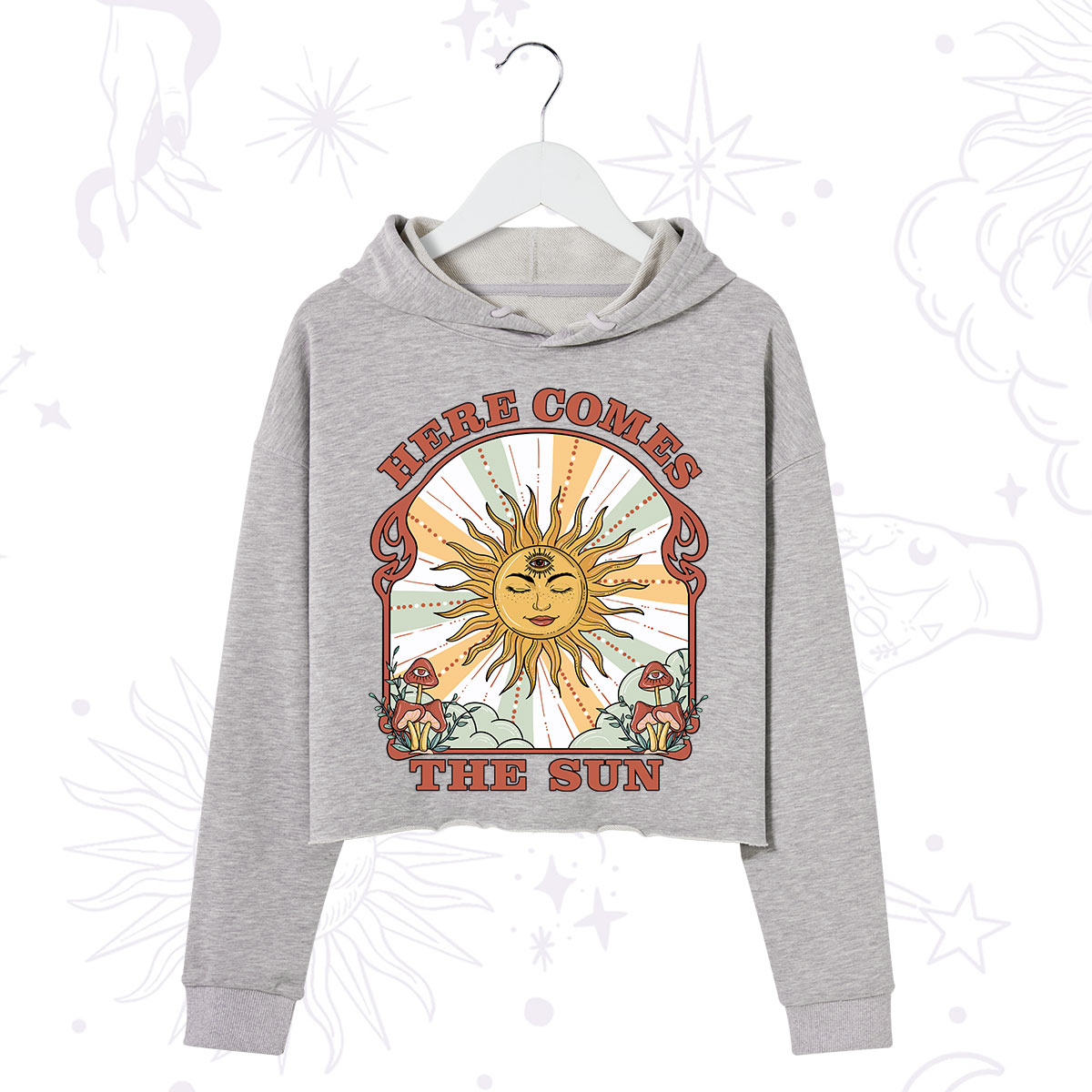 PurplehecateHere Comes The Sun Crop Hoodie