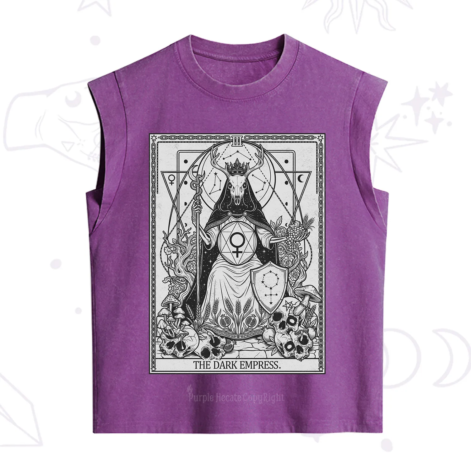 Purplehecate The Dark Empress Tarot Vintage Washed Tank