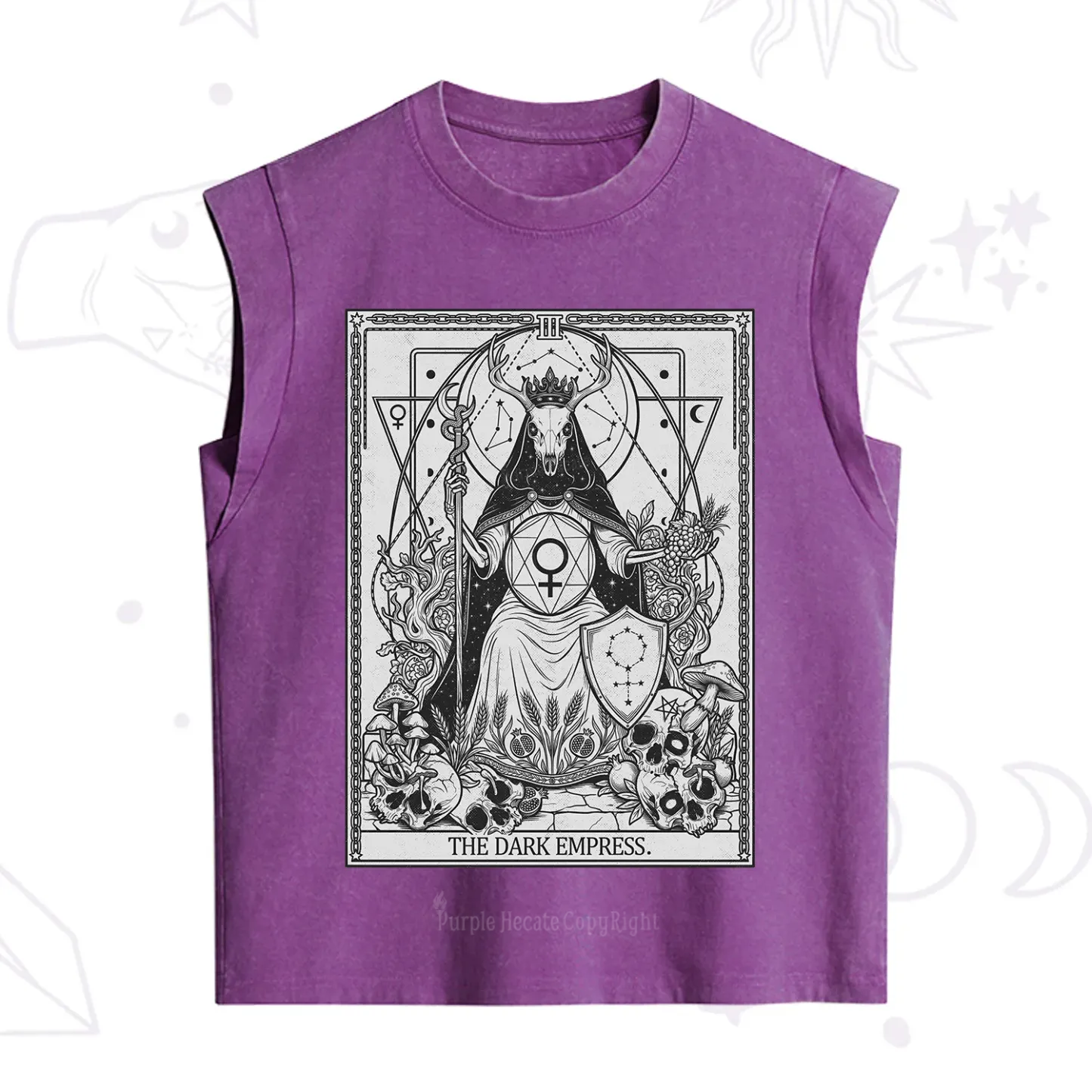 Purplehecate The Dark Empress Tarot Vintage Washed Tank