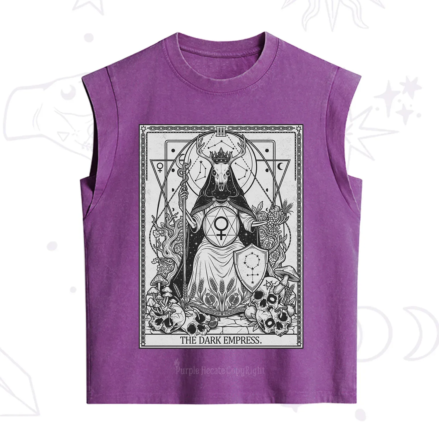 Purplehecate The Dark Empress Tarot Vintage Washed Tank