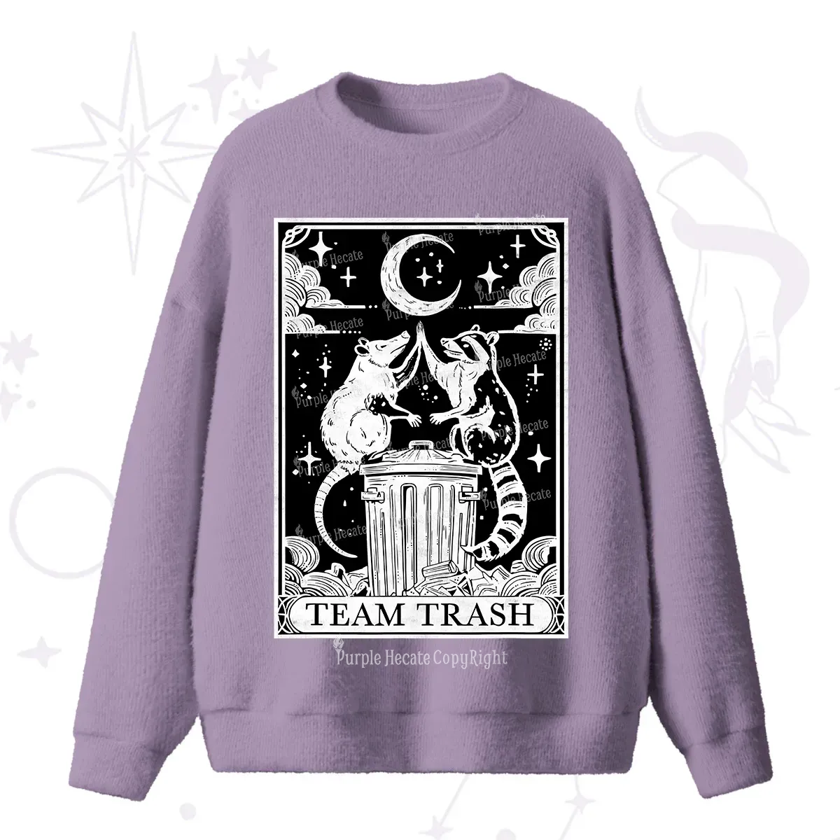 Purplehecate The Team Trash Tarot Fuzzy Ugly Sweater