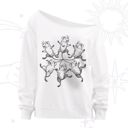 Purplehecate The Midnight Mouse Dance Off The Shoulder Sweatshirt