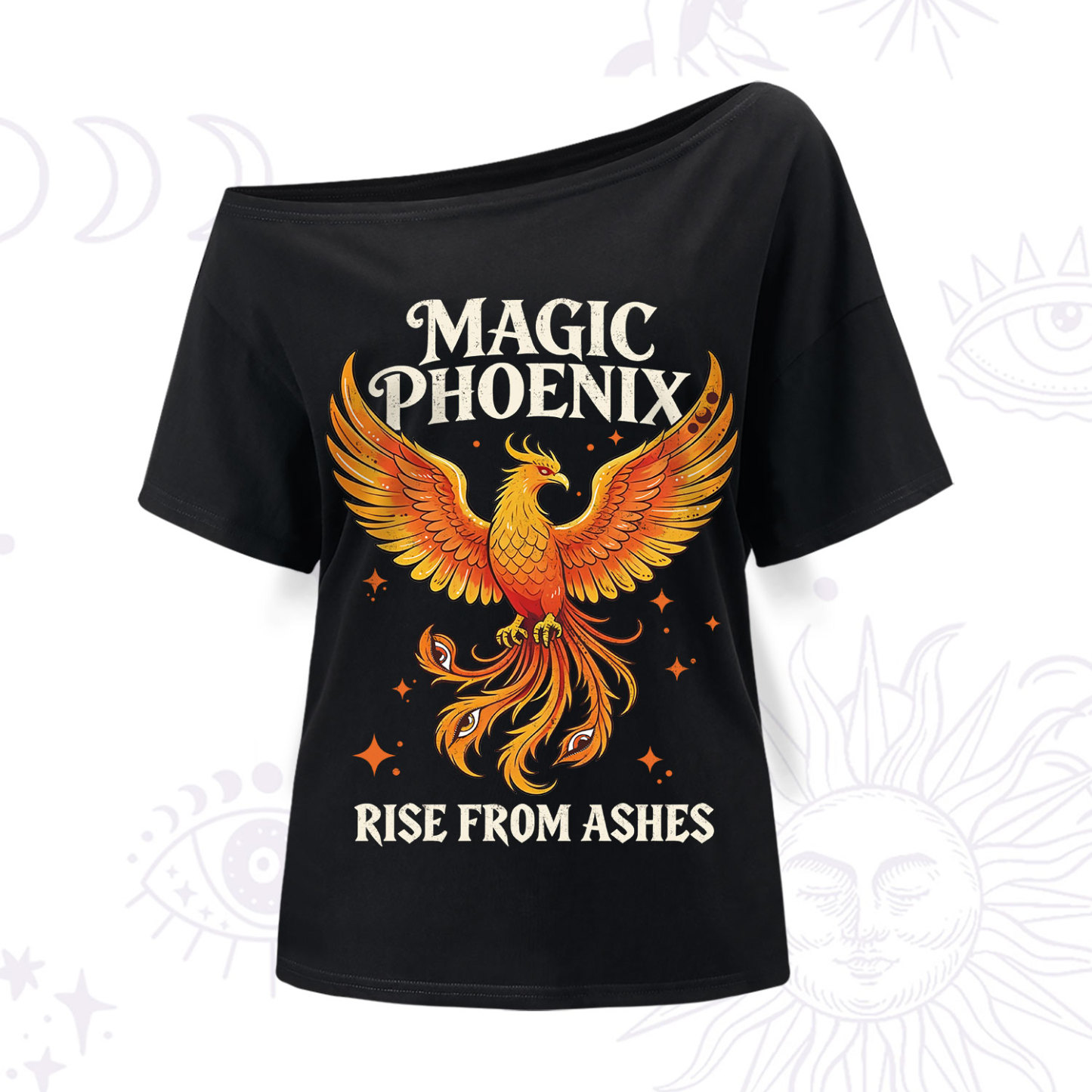 Purplehecate Magic Phoenix Rise From Ashes One Shoulder T-Shir