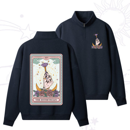 Purplehecate The Esthetician Tarot Card Zip Fleece Sweatshirt
