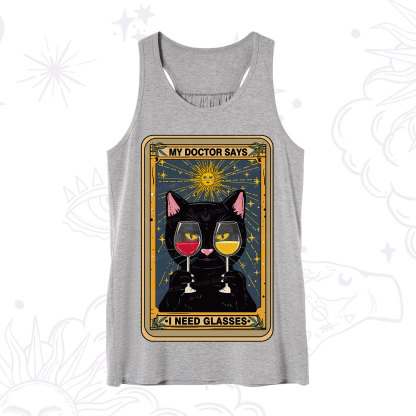 Purplehecate Funny Black Cat My Doctor Says I Need Glasses Tarot Tank