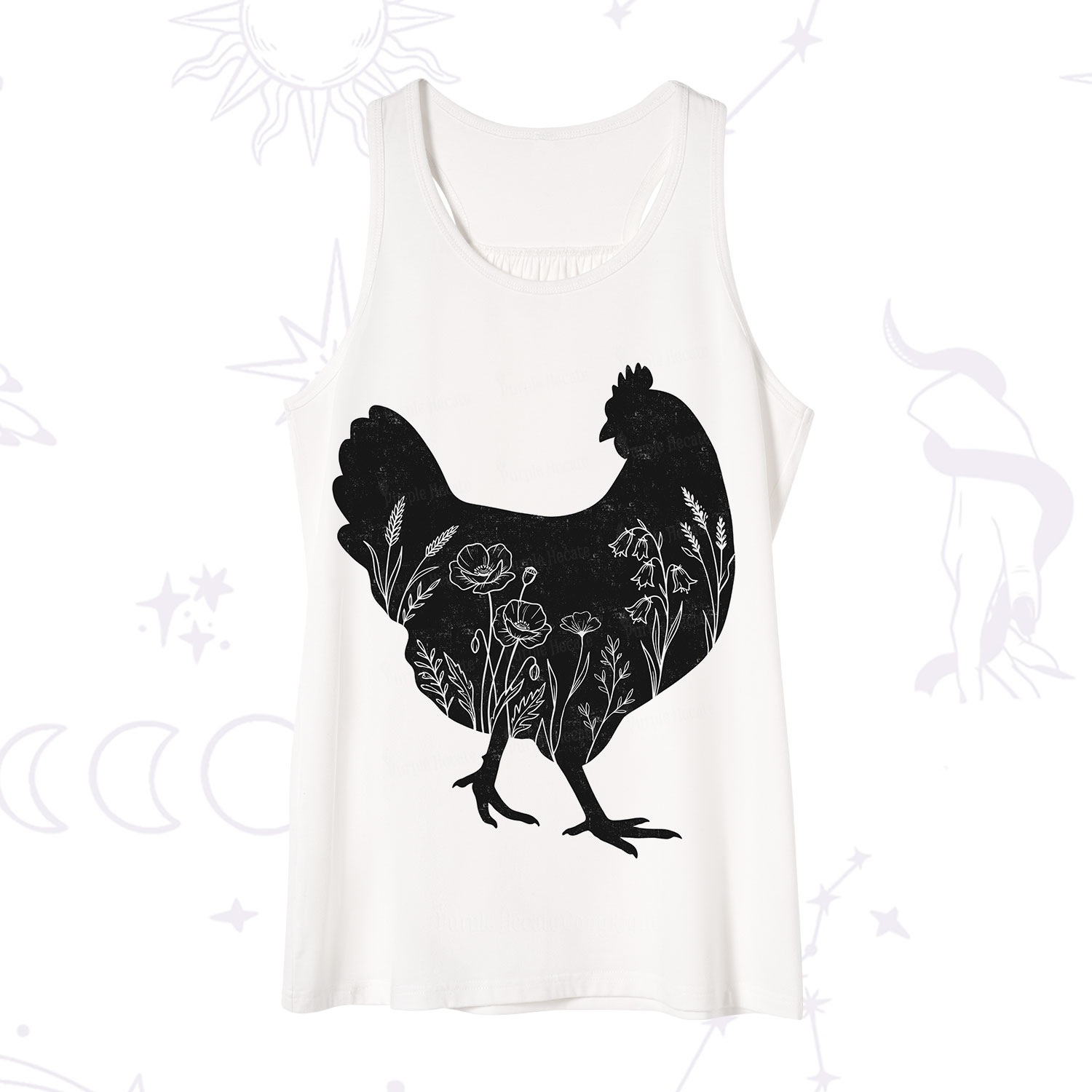 Purplehecate Floral Chicken Tank