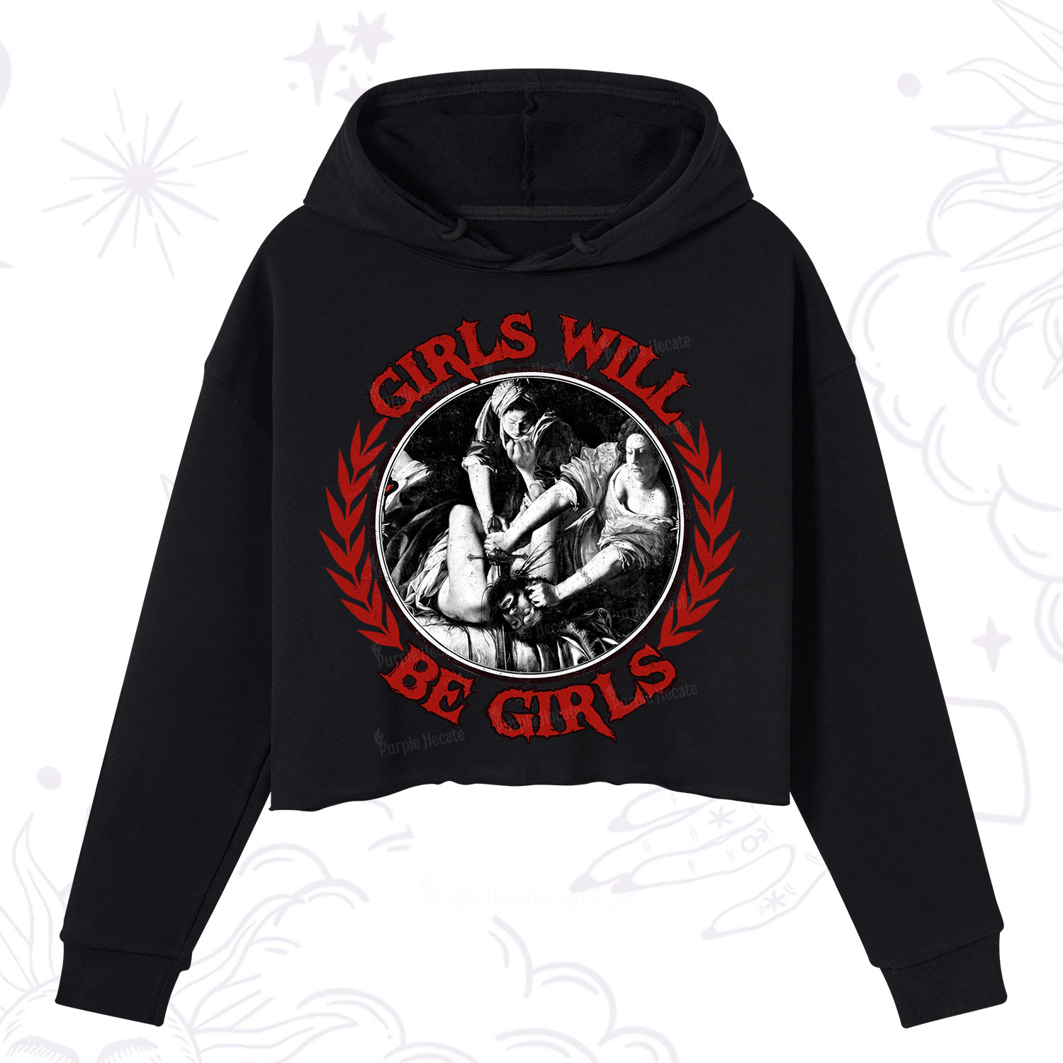 Purplehecate Girls Will Be Girls Witch Crop Hoodie