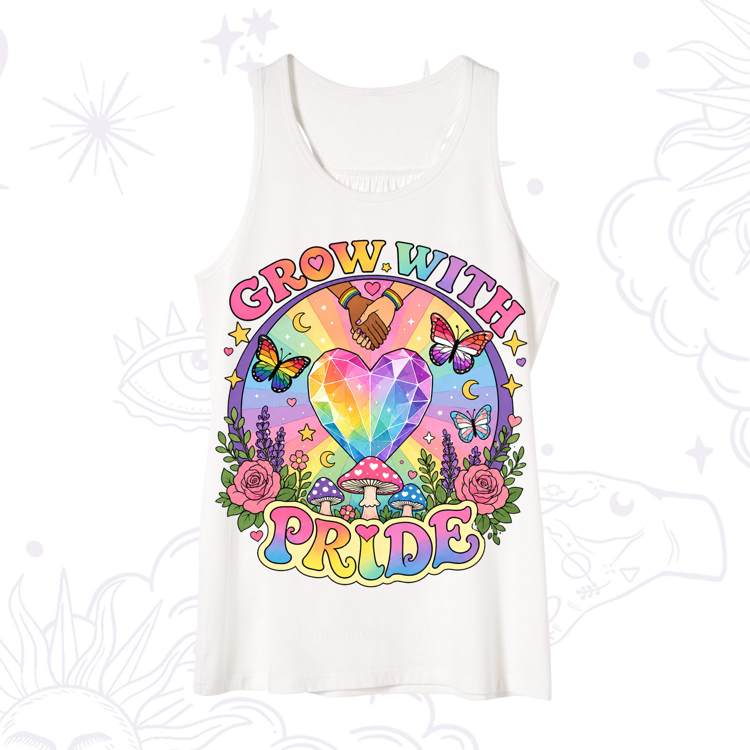 Purplehecate Grow With Pride Rainbow Heart Tank