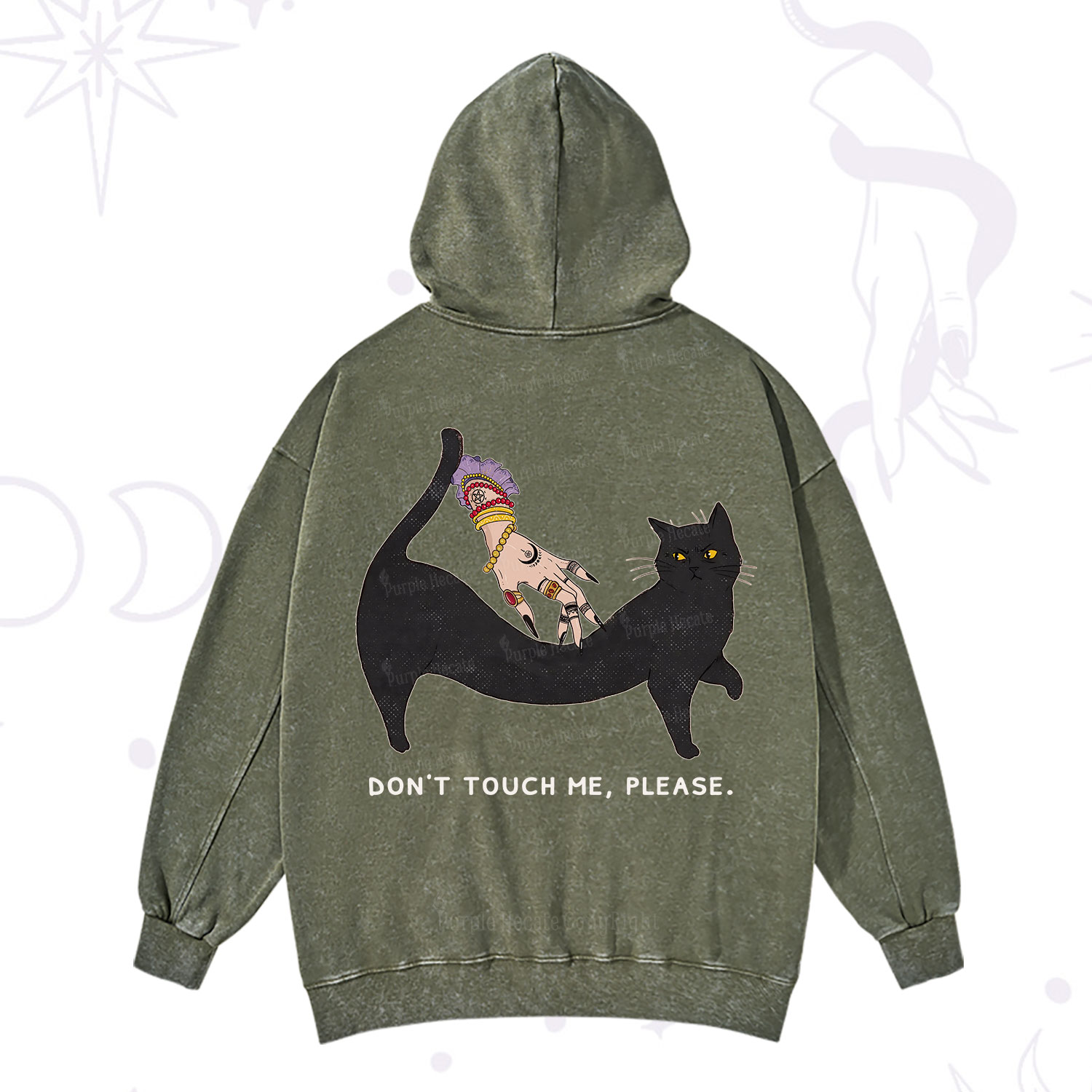 Purplehecate Don't Touch Me Washed Hoodie