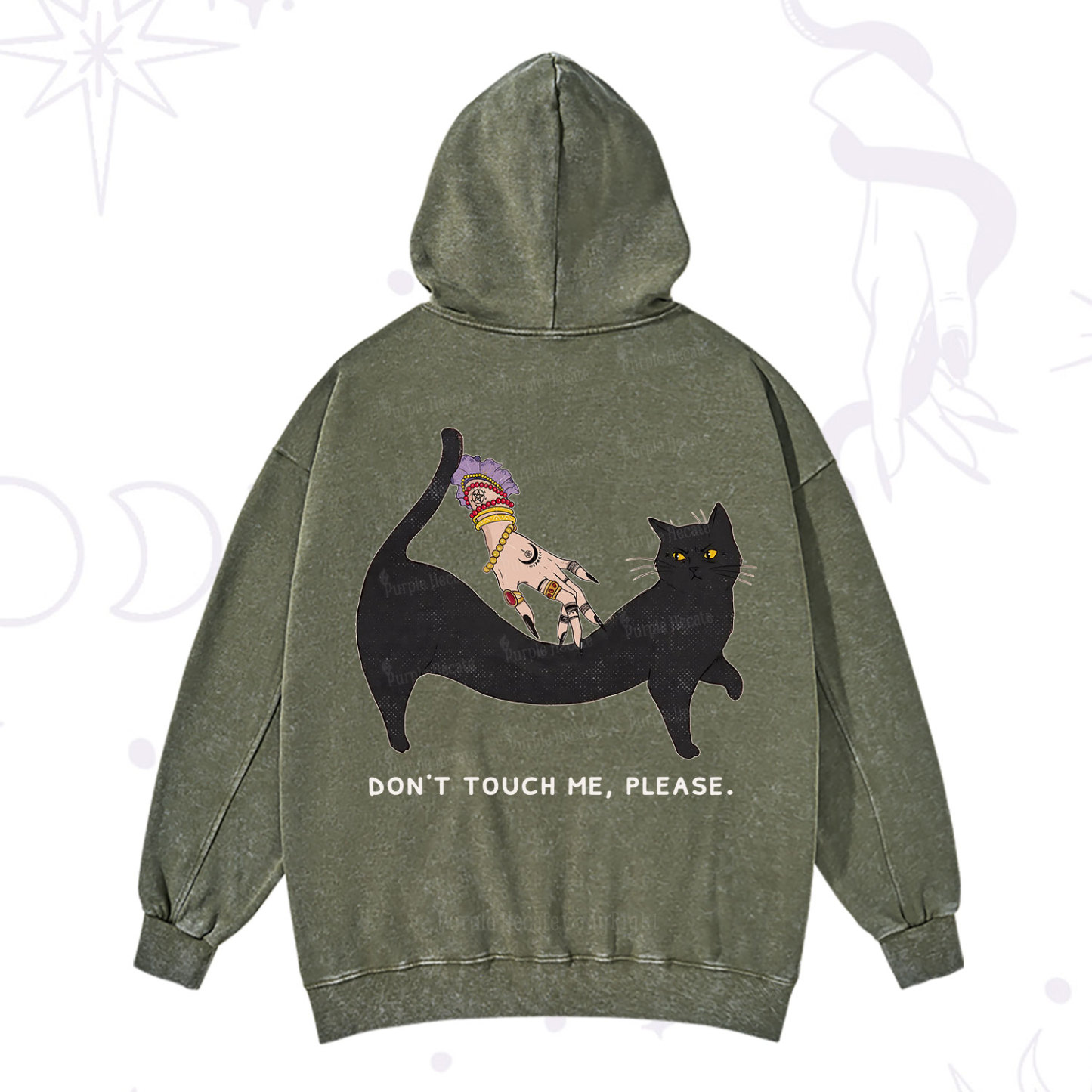 Purplehecate Don't Touch Me Washed Hoodie