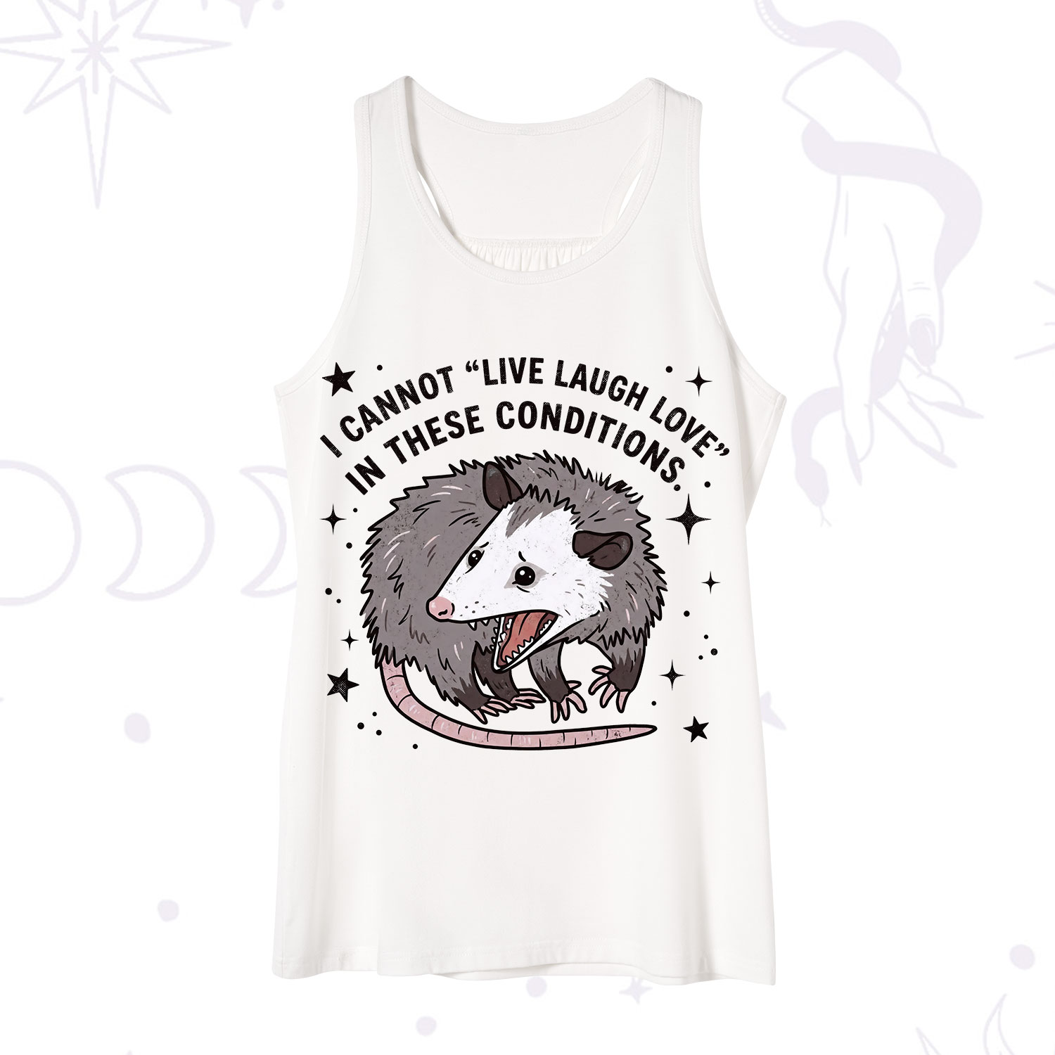 Purplehecate I Cannot Live Laugh Love Possum Tank