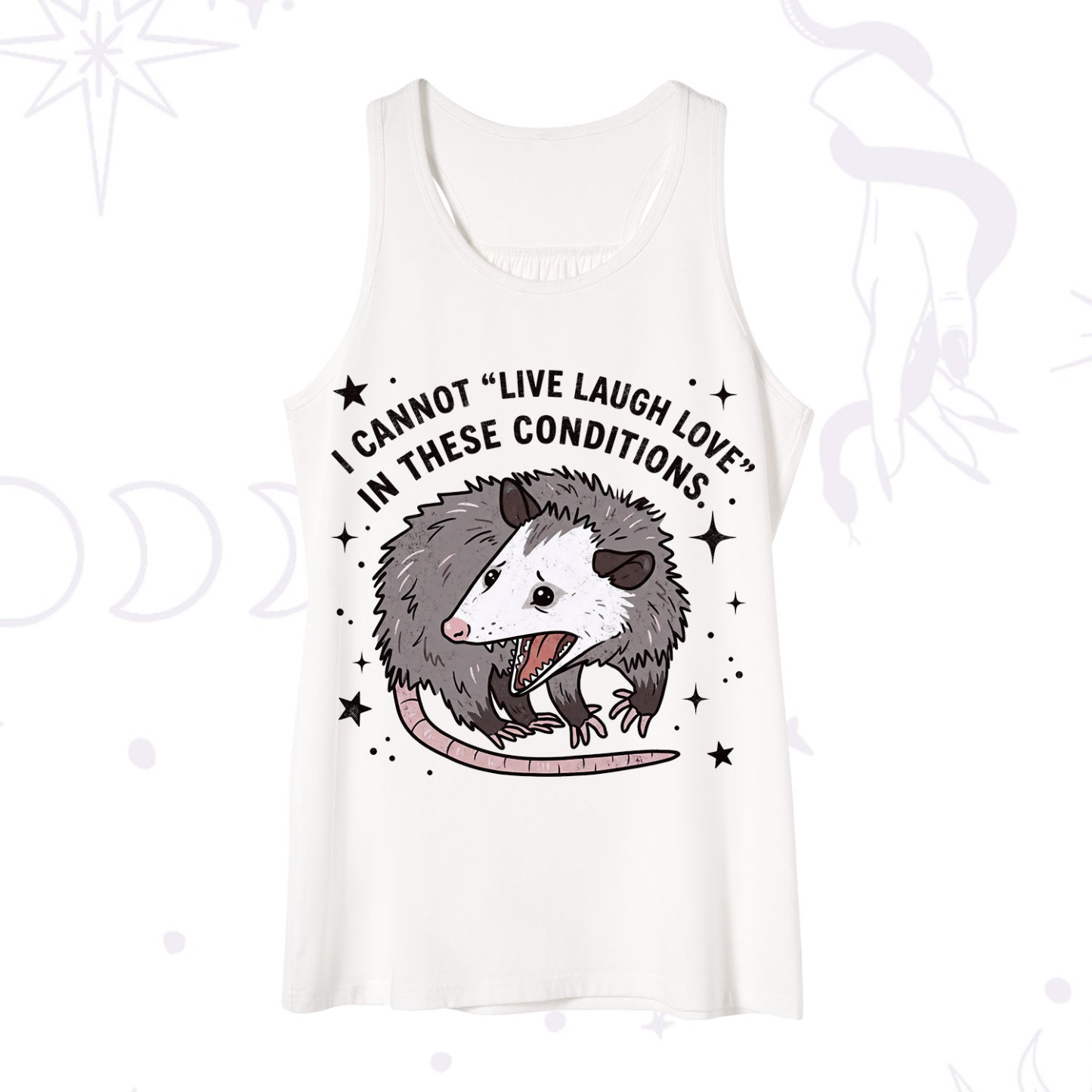 Purplehecate I Cannot Live Laugh Love Possum Tank