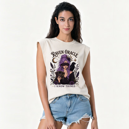 Purplehecate Raven Oracle I Know Things Witchy Vintage Washed Tank