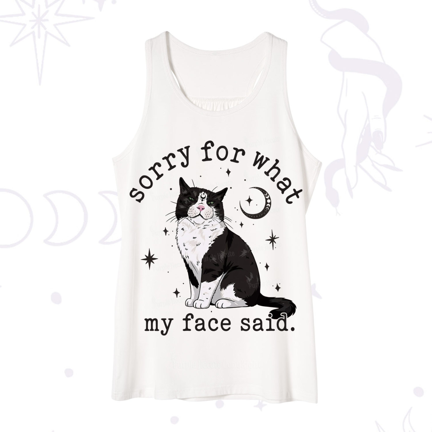Purplehecate Sorry For What My Face Said Cat Tank