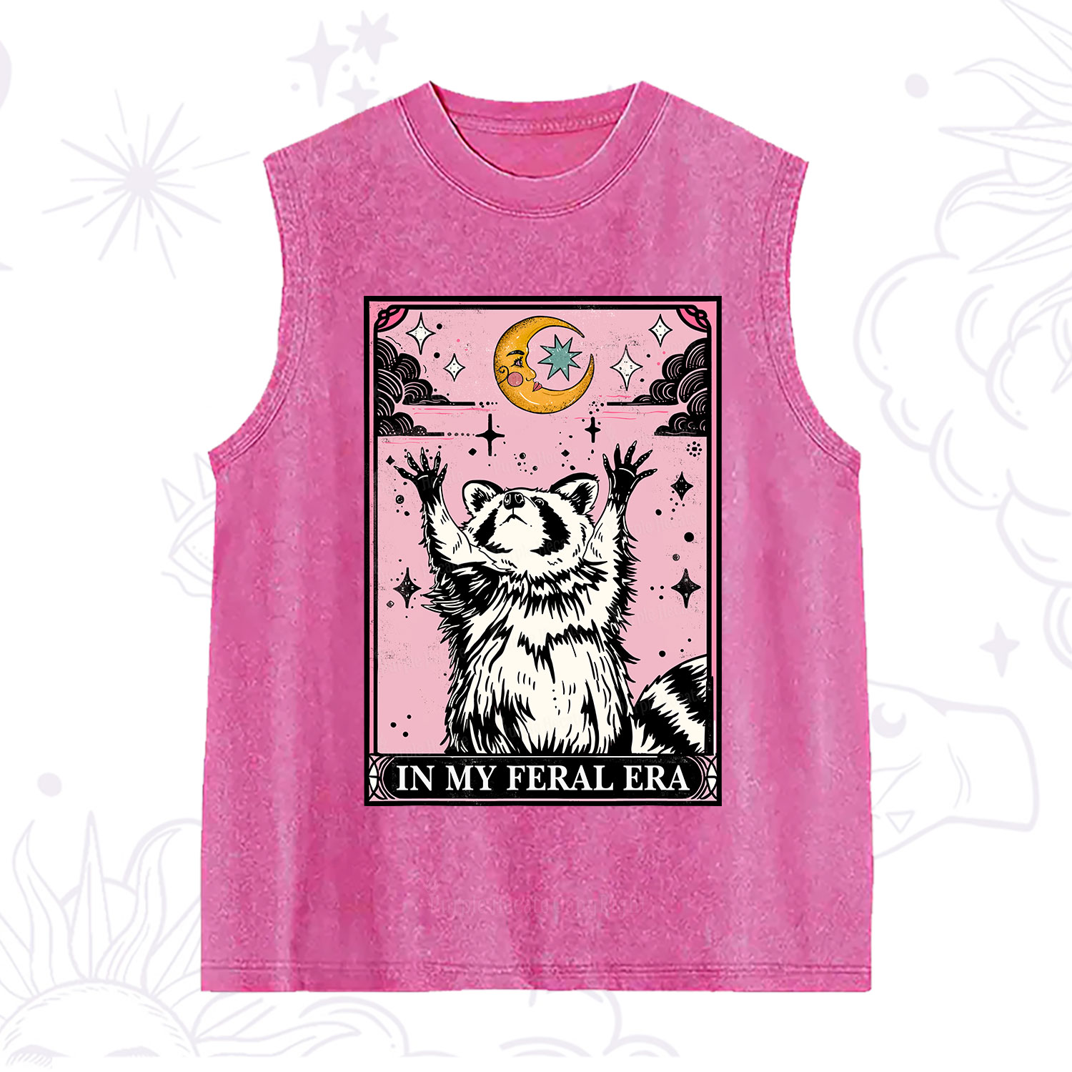 Purplehecate The In My Feral Era Tarot Raccoon Washed Tank