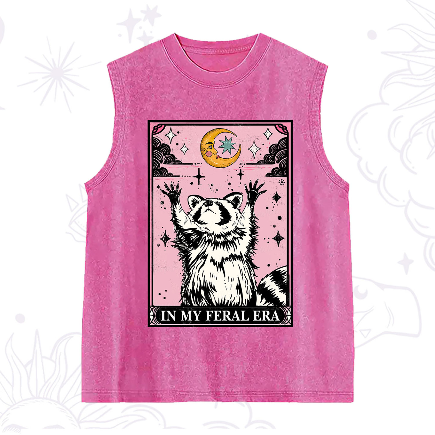 Purplehecate The In My Feral Era Tarot Raccoon Washed Tank