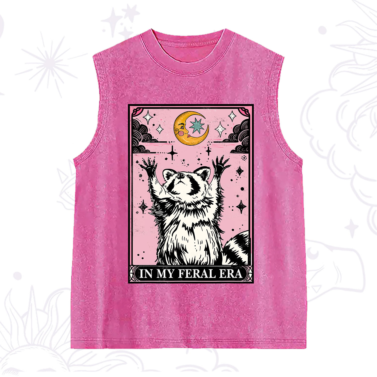 Purplehecate The In My Feral Era Tarot Raccoon Washed Tank