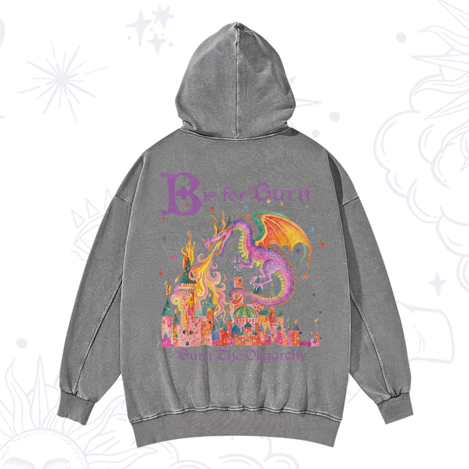 Purplehecate Burn The Oligarchy Washed Hoodie