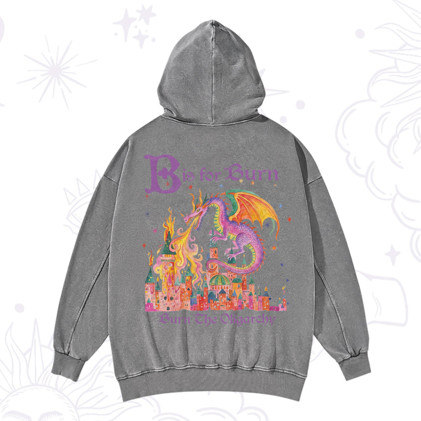 Purplehecate Burn The Oligarchy Washed Hoodie