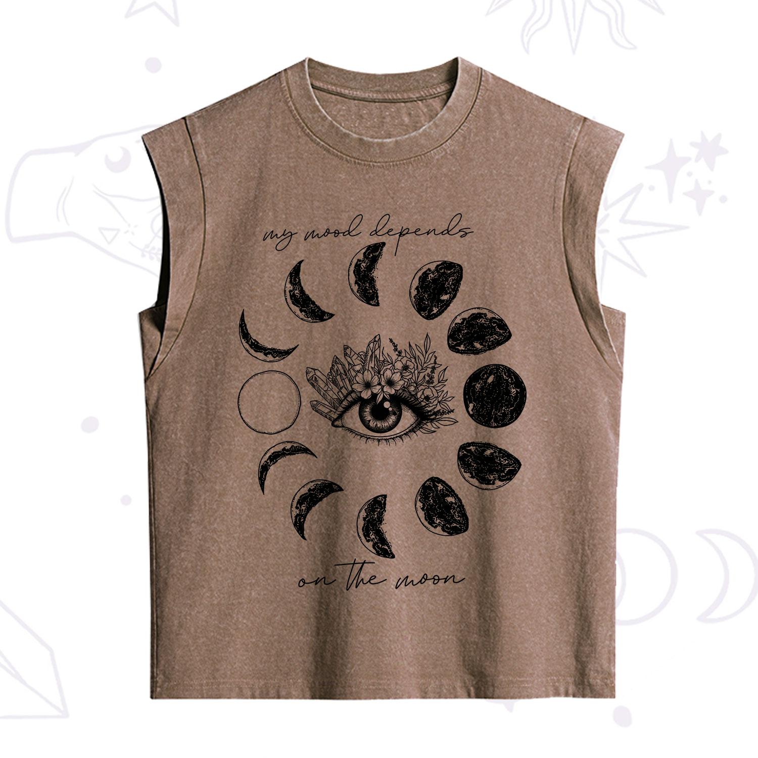 Purplehecate My Mood Depends On The Moon Vintage Washed Tank