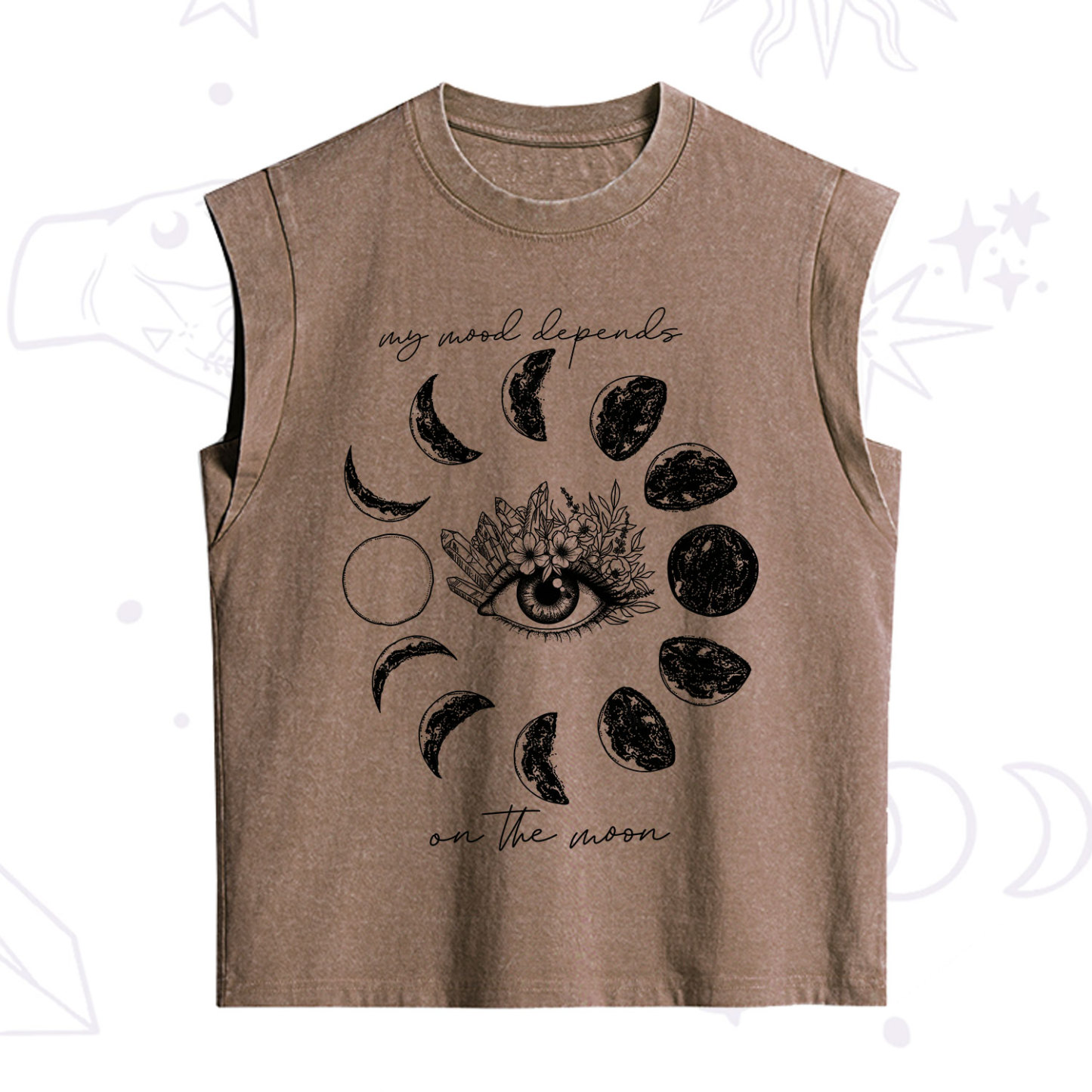 Purplehecate My Mood Depends On The Moon Vintage Washed Tank