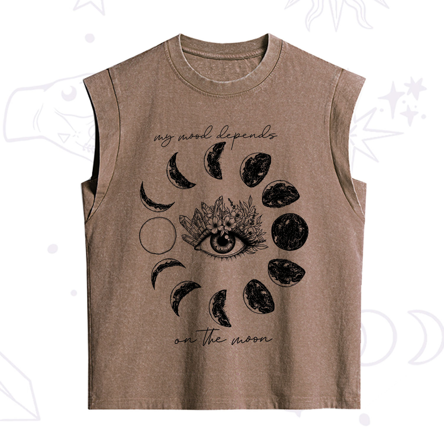 Purplehecate My Mood Depends On The Moon Vintage Washed Tank