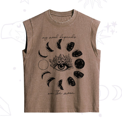 Purplehecate My Mood Depends On The Moon Vintage Washed Tank