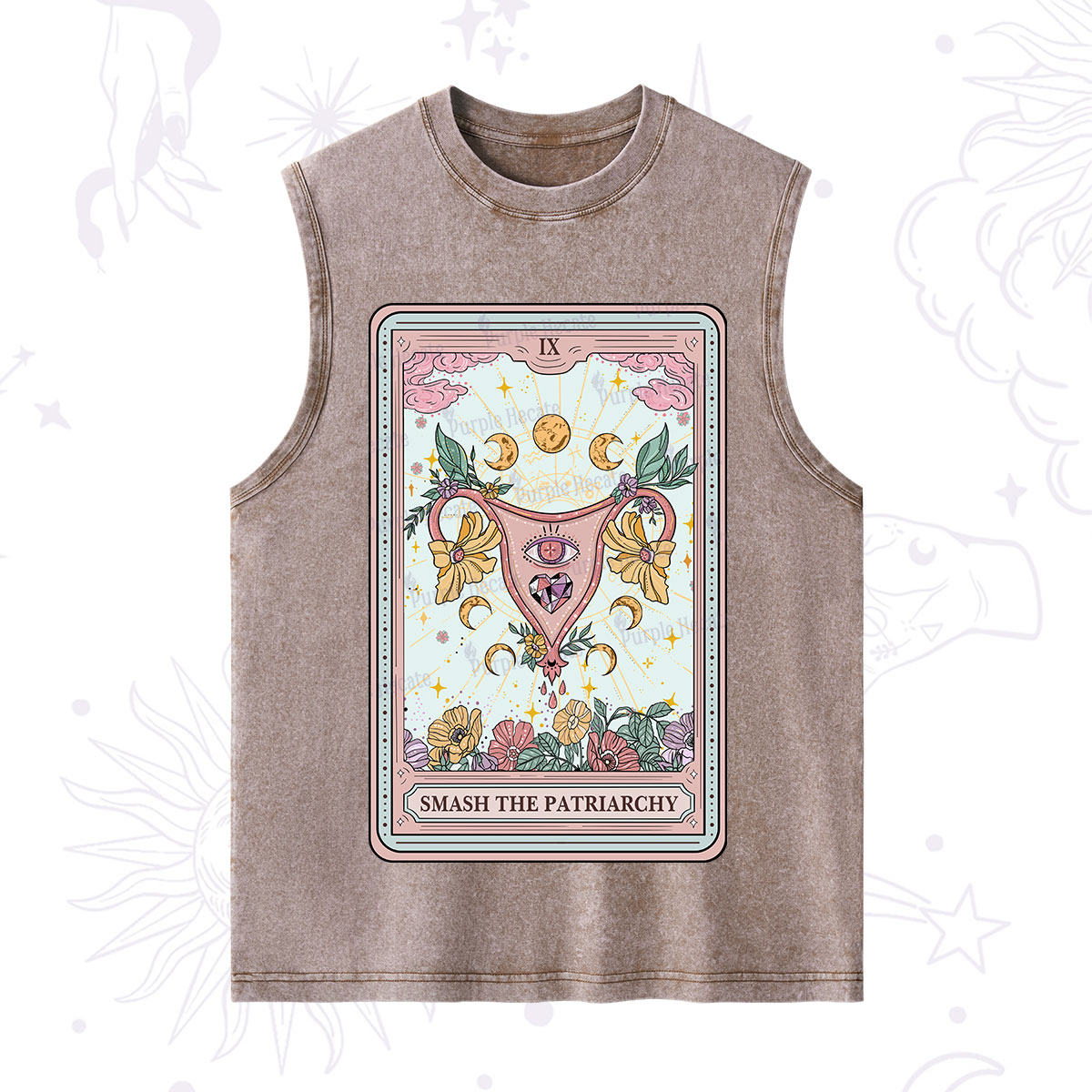 Purplehecate The Smash the Patriarchy Tarot Washed Tank