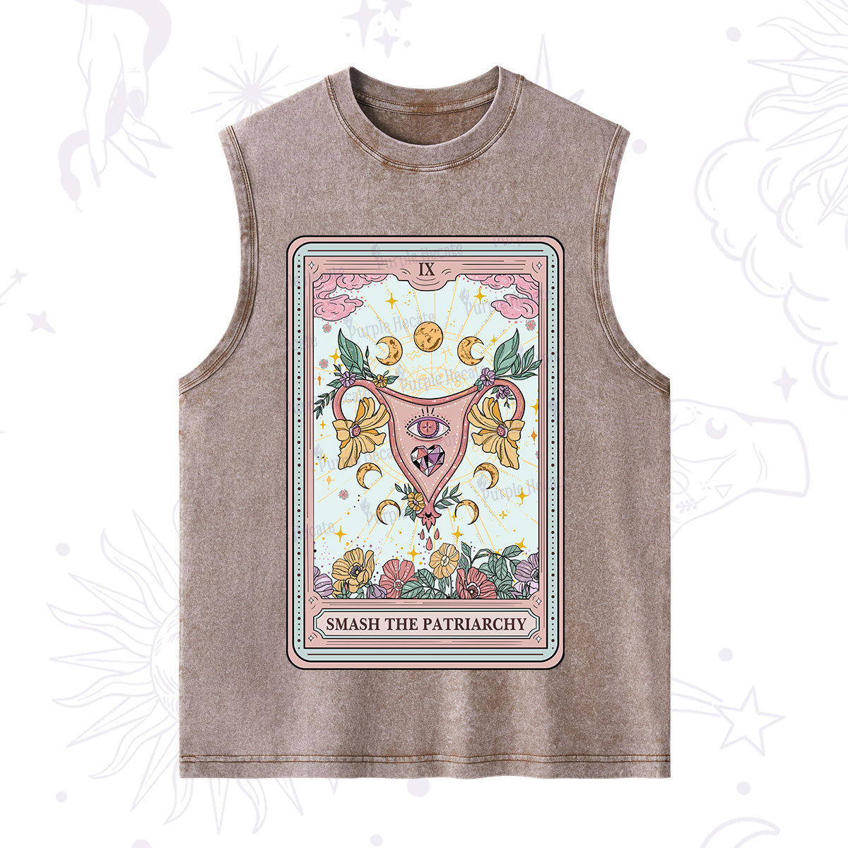 Purplehecate The Smash the Patriarchy Tarot Washed Tank
